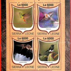A4636 - SIERRA LEONE - ERRORE MISPERF, Minifoglio: 2016, Colibrì
