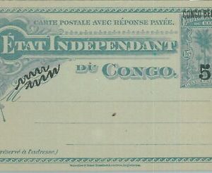 74650 - Congo Independiente - HISTORIA POSTAL - DOBLE Entero Tarjeta H&G # 31