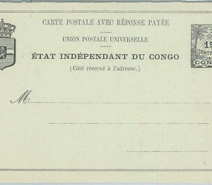 74633 - Congo Independiente - HISTORIA POSTAL - DOBLE Entero Tarjeta H&G #7