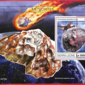 A4555 - SIERRA LEONE - ERROR MISPERF Hoja de recuerdo: 2019, Meteoritos,...