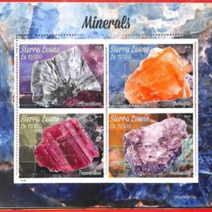 A4827 - SIERRA LEONE - ERROR MISPERF, Miniatura hoja: 2019 Minerales, Gemas