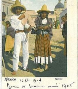 24373-MEXICO-VINTAGE POSTCARD-ETHNIC POSTCARD-POLLEROS-CHICKEN SELLERS 1905