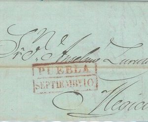 77182 - MEXICO - POSTAL HISTORY -  Prephilatelic COVER from  PUEBLA  1834