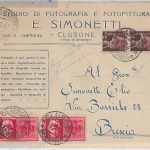 REPUBBLICA  LUOGOTENENZA - STORIA POSTALE: ESPRESSI su BUSTA di CLUSONE 1946