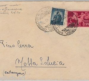 57136 - REPUBBLICA - STORIA POSTALE: ESPRESSI usati come ordinari su BUSTA  1949