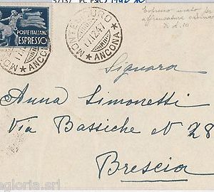 REPUBBLICA - STORIA POSTALE: ESPRESSI isolato usato come ordinario su BUSTA 1947
