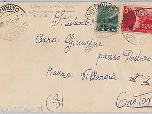 57138 - REPUBBLICA - STORIA POSTALE: ESPRESSI usati come ordinari su BUSTA  1947