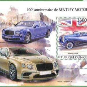 A2404 – NIGER – FEHLER: MISSPERF Briefmarkenbogen – 2019 BENTLEY CARDS –...