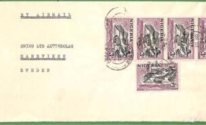 ZA1490 - NIGERIA - POSTAL HISTORY  Large AIRMAIL COVER from APAPA to SWEDEN 1959