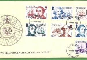 ZA1494 - ST. HELENA  - POSTAL HISTORY - OVERSIZED FDC Cover 1986 Ships NAVY