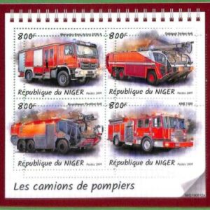 A2430 - NIGER - ERROR: MIPERF, Kleinbogen - 2019 Feuerwehrautos,...