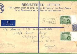 ZA1495 - SEYCHELES - POSTAL HISTORY - Registered Stationery COVER from VITORIA