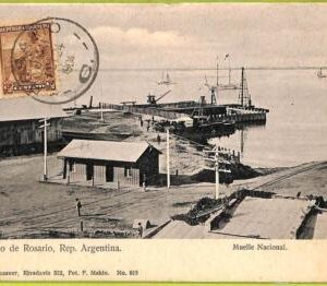 af0871 - ARGENTINA - Vintage Postcard - Rosario - Muelle Nacional - 1904