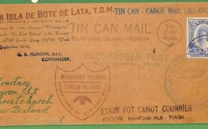 ZA1506 - TOGA - POSTAL HISTORY - OVERSIZED Cover to New Zealand  TIN CAN MAIL