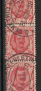56868 - ITALIA REGNO -  varietà - 201 striscia di 3   dentellatura spostata
