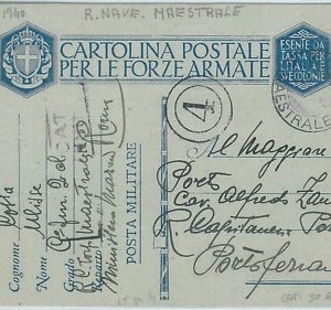 71209 - ITALIA - FRANCHIGIA MILITARE:  MARINA R. Nave MAESTRALE  1940