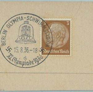 68183 - GERMANY - POSTAL HISTORY cut-out - 15.8.1936 Olympic postmark: BERLIN