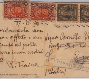39583 - CHILE - POSTAL HISTORY - POSTCARD to ITALY : 1913
