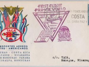50155 - COSTA RICA - 1st FLIGHT COVER CR/ Nicaragua / USA 1943 - MU # 34