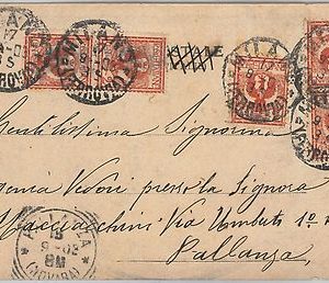 53901 - ITALIA REGNO - Storia Postale: CARTOLINA con affrancatura carina 1903
