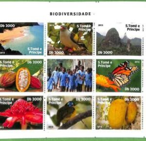 A3416 - SAO TOME & PRINCIPE ERROR MISSPERF: 2015, Biodiversidad, Aves, Frutas
