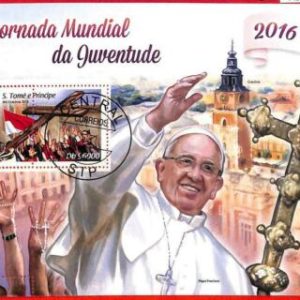 A3428 - SAO TOME & PRINCIPE, ERROR MISPERF Sonderblock: 2016, Papst Franziskus