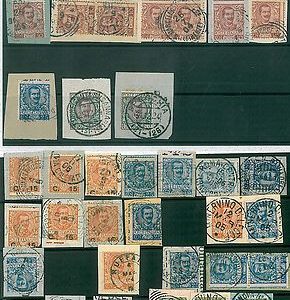 ITALIA REGNO - STORIA POSTALE: LOTTO francobolli VARIETA' / ANNULLAMENTI - BELLO
