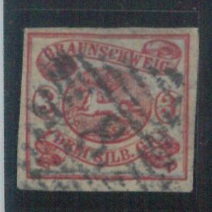 78063  -  GERMANY Braunshweig  - STAMP: Michel  #  12 b very fine  USED