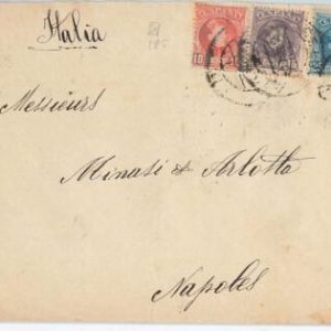 58407 - SPAIN - Postal History - 3 COLOURS on COVER to ITALY 1901 - TRICOLOR