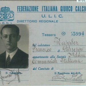 87517 - Vintage document DOCUMENTO D'EPOCA Federazione Calcio: CALCIATORE! 1931