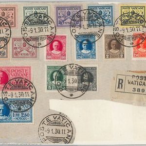 57223  -  VATICANO  -  STORIA POSTALE -  FRONTALE  di BUSTA RACCOMANDATA 1950