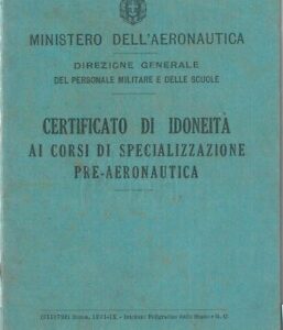87519 - Vintage document DOCUMENTO D'EPOCA: Certificato Idoneità PRE-AERONAUTICA