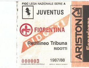 69501 - Vecchio  BIGLIETTO PARTITA CALCIO - 1987 / 1988: JUVENTUS - FIORENTINA