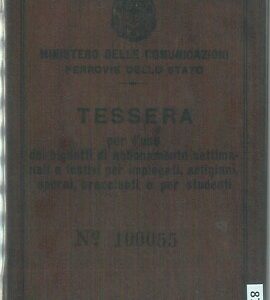 87522 - Vintage document DOCUMENTO D'EPOCA: Tessera Ferroviaria di LUCIFERO 1936