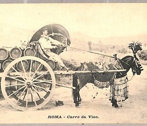 ab0385 - CARTOLINA D'EPOCA -ROMA Città : Carro da vino