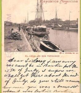 af1055 - ARGENTINA - Vintage Postcard - El Canal de San Fernando - 1904