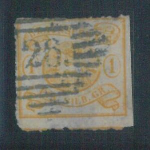 78058  -  GERMANY Braunshweig  - STAMP: Michel  #  14  - USED postmark  26 Blue