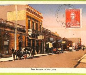 af1078 - ARGENTINA - Vintage Postcard -  Tres Arroyos - Calle Colon