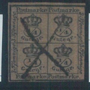 78061 - GERMANY Braunshweig  - STAMP: Michel  #  9  fine  USED with PEN CANCEL