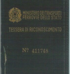 87531 - Vintage document DOCUMENTO D'EPOCA: Tessera Ferroviaria  1967