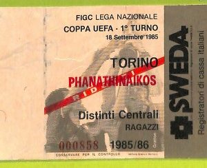 C2241- Vecchio BIGLIETTO PARTITA CALCIO 1985-1986 TORINO