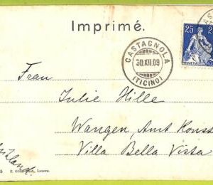 af5607 - SWITZERLAND Schweiz - Ansichtskarten VINTAGE POSTCARD - Castagnola-1909