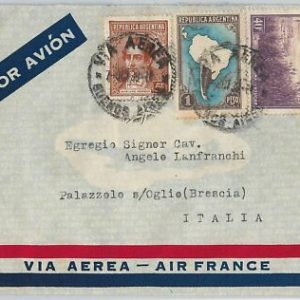 43466  - ARGENTINA - Postal History - AIRMAIL COVER to ITALY Via AIR FRANCE 1939