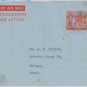 40132 - TRINIDAD & TOBAGO - POSTAL HISTORY - AEROGRAMME to SPAIN 1966
