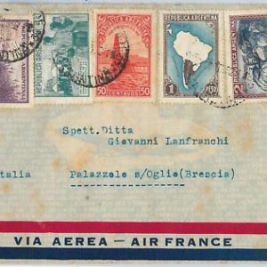 43465  - ARGENTINA - Postal History - AIRMAIL COVER to ITALY Via AIR FRANCE 1939