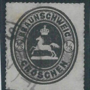 78073 - GERMANY Braunshweig  - STAMP: Michel  #  17  fine  USED small faults