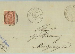 89432 - REGNO - STORIA POSTALE - Annullo NUMERALE su BUSTA:  Falerone FERMO 1885