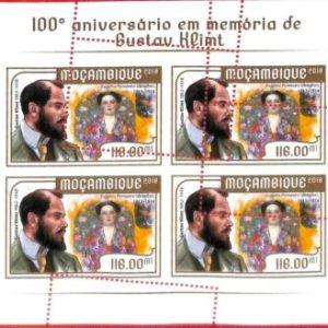 A2113 - MOZAMBIQUE, ERROR: MISPERF, M/S - 2018, Gustav Klimt, Eugenia Primavesi