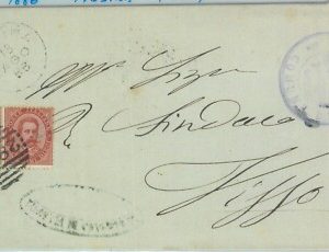 89472 - REGNO - STORIA POSTALE - Annullo NUMERALE su BUSTA: Macerata  FIASTRA