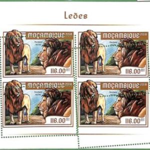 A2267 - MOZAMBIQUE - ERROR: MISPERF, Miniature sheet - 2018, Lions